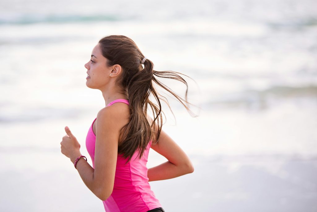 Woman running.