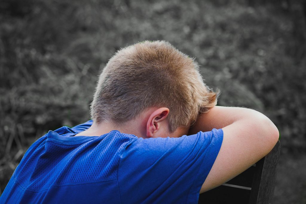 An image of an upset child.