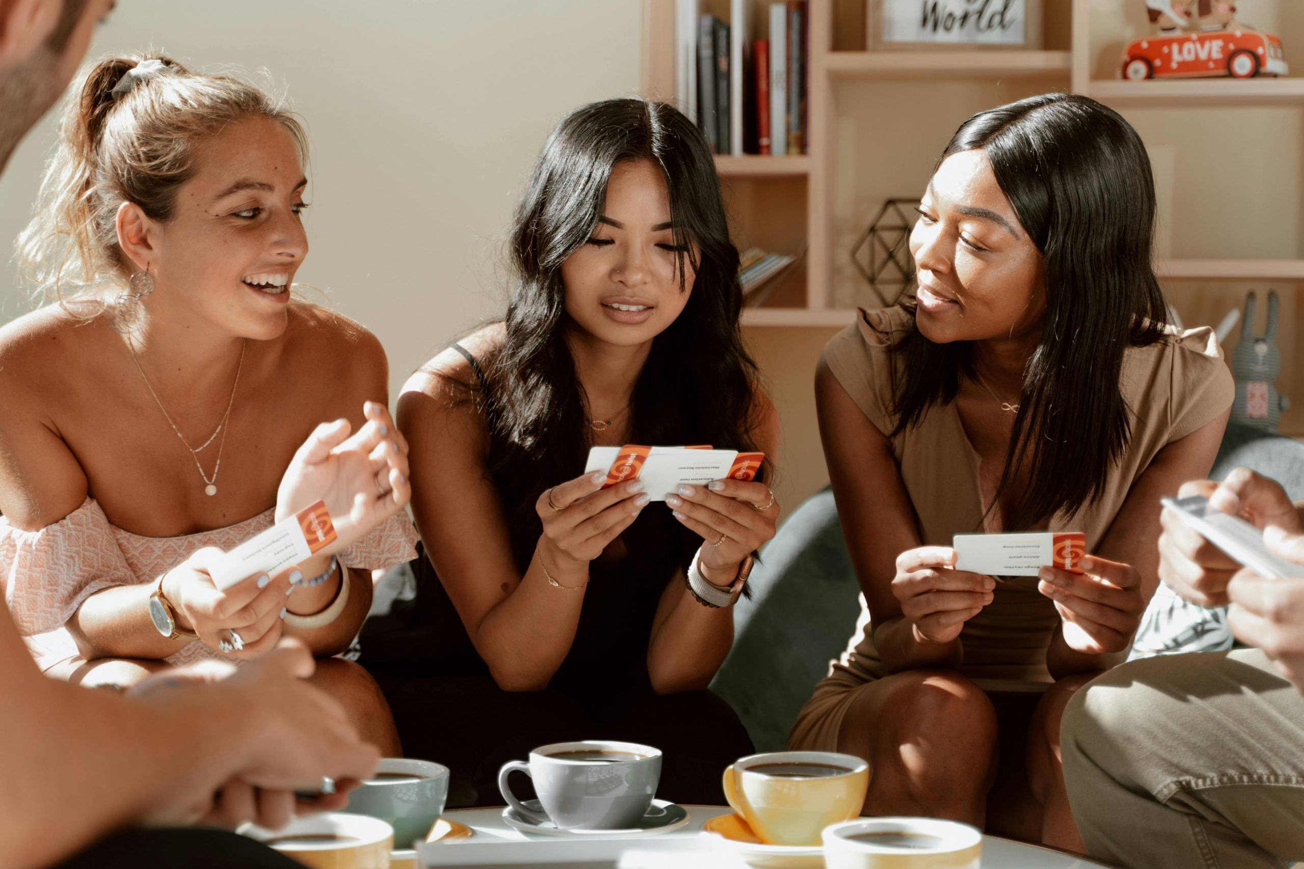 A group of friends sharing a drink.